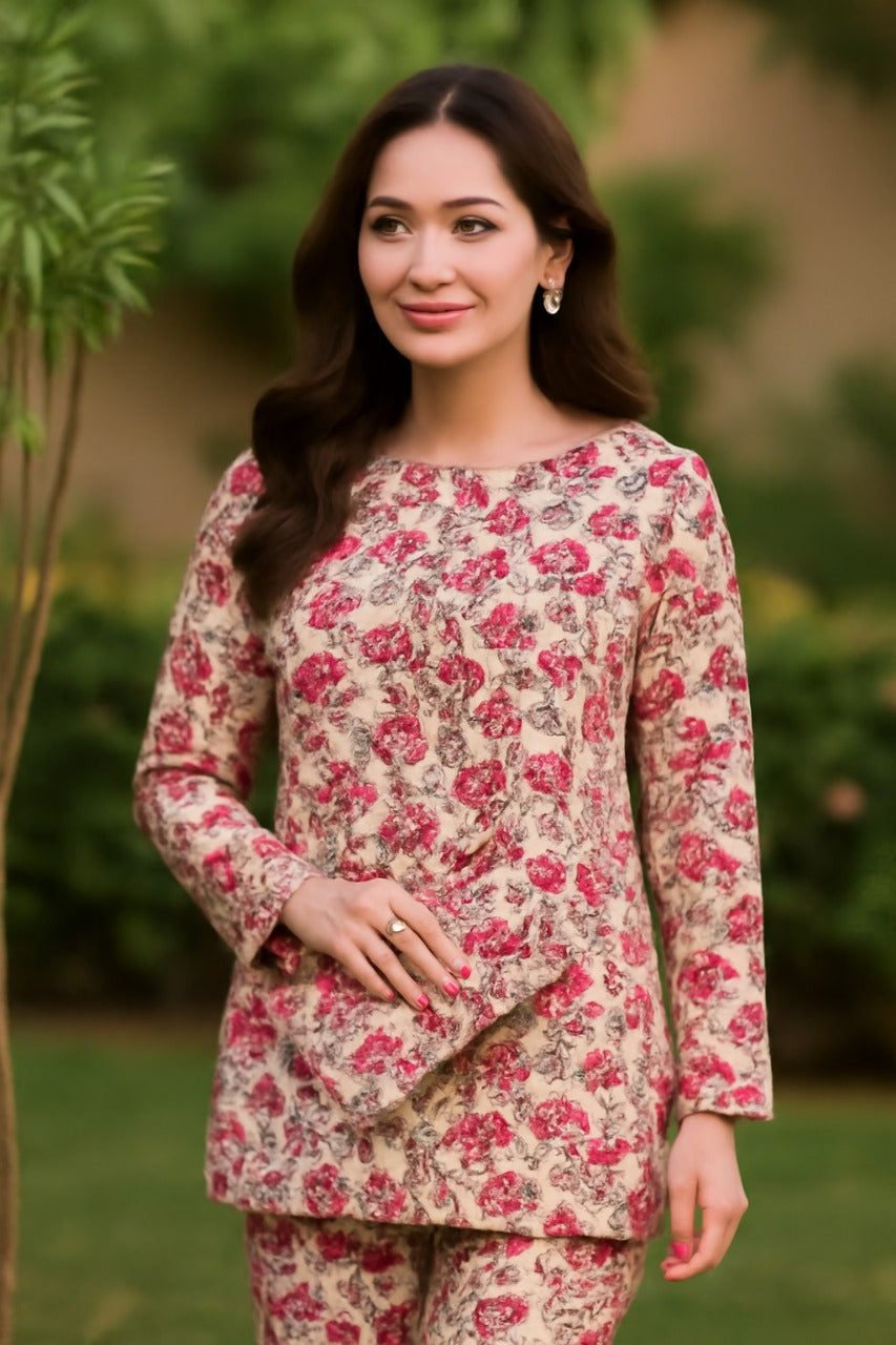 Printed Polo Style Suit for Women – Cotton Duo